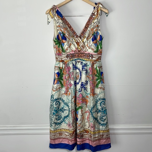 Anthropologie Collette Dinnigan Women’s Silk Dress Multi 4 - Picture 2 of 9